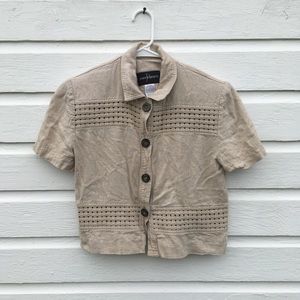 Vintage Tops - Vintage cropped linen blouse Vintage Tops - Vintage cropped linen blouse